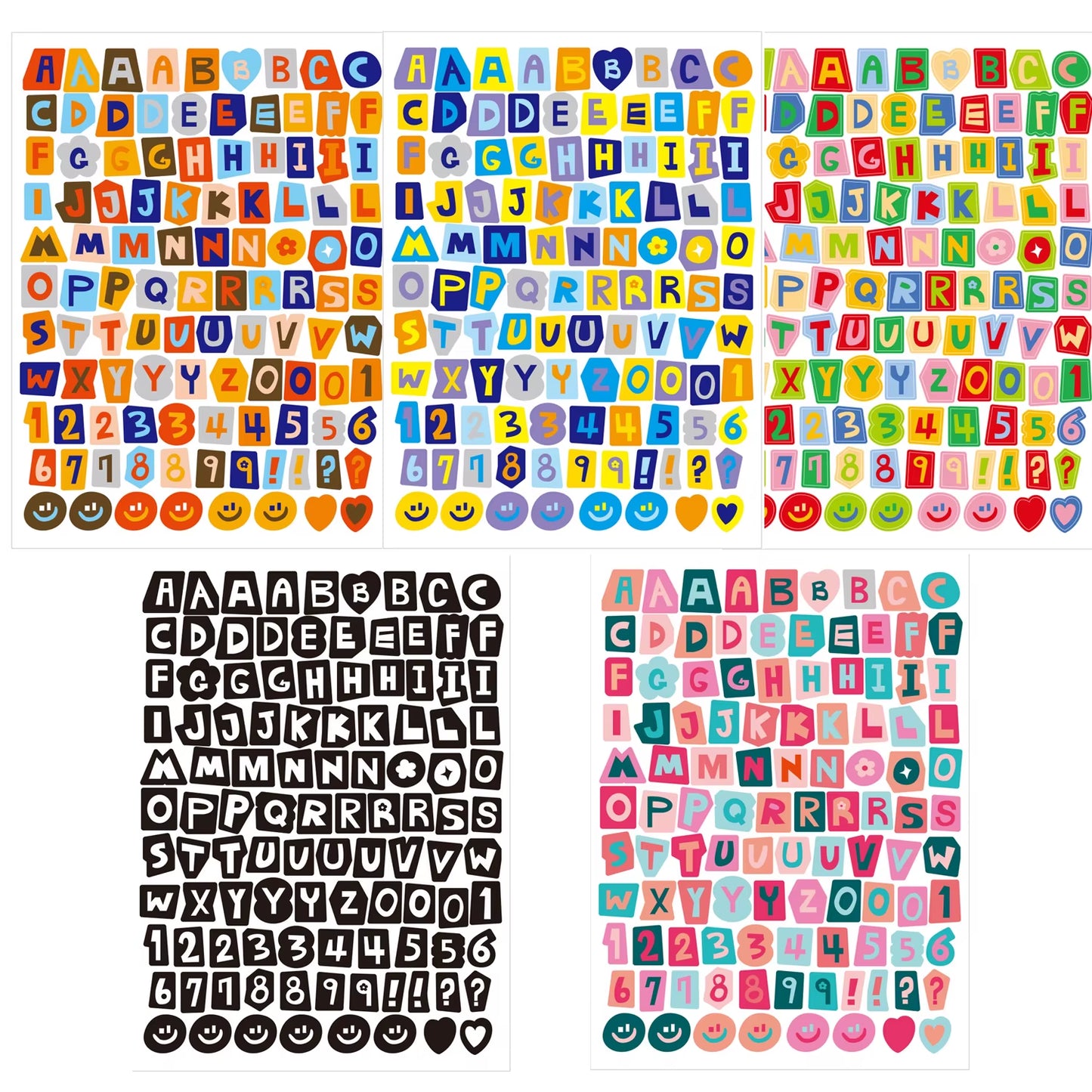 5/10Pcs Colorful Alphabet Number Sticker Waterproof DIY Hand Account Scrapbook Phone Decoration Letter Stickers