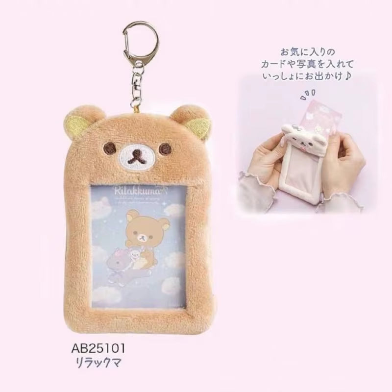 Rilakkuma Card Holder Photo Protective Case Cartoon Anime Derivative Peripherals Keychain Bags Cute Pendant Accessories Gifts