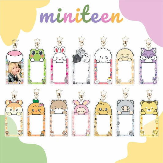 13Pcs Kpop Miniteen 17 Card Holder Keychain S.COUPS JEONGHAN JOSHUA JUN HOSHI Kawaii LOMO Card Cover Christmas Gift Fans Keyring