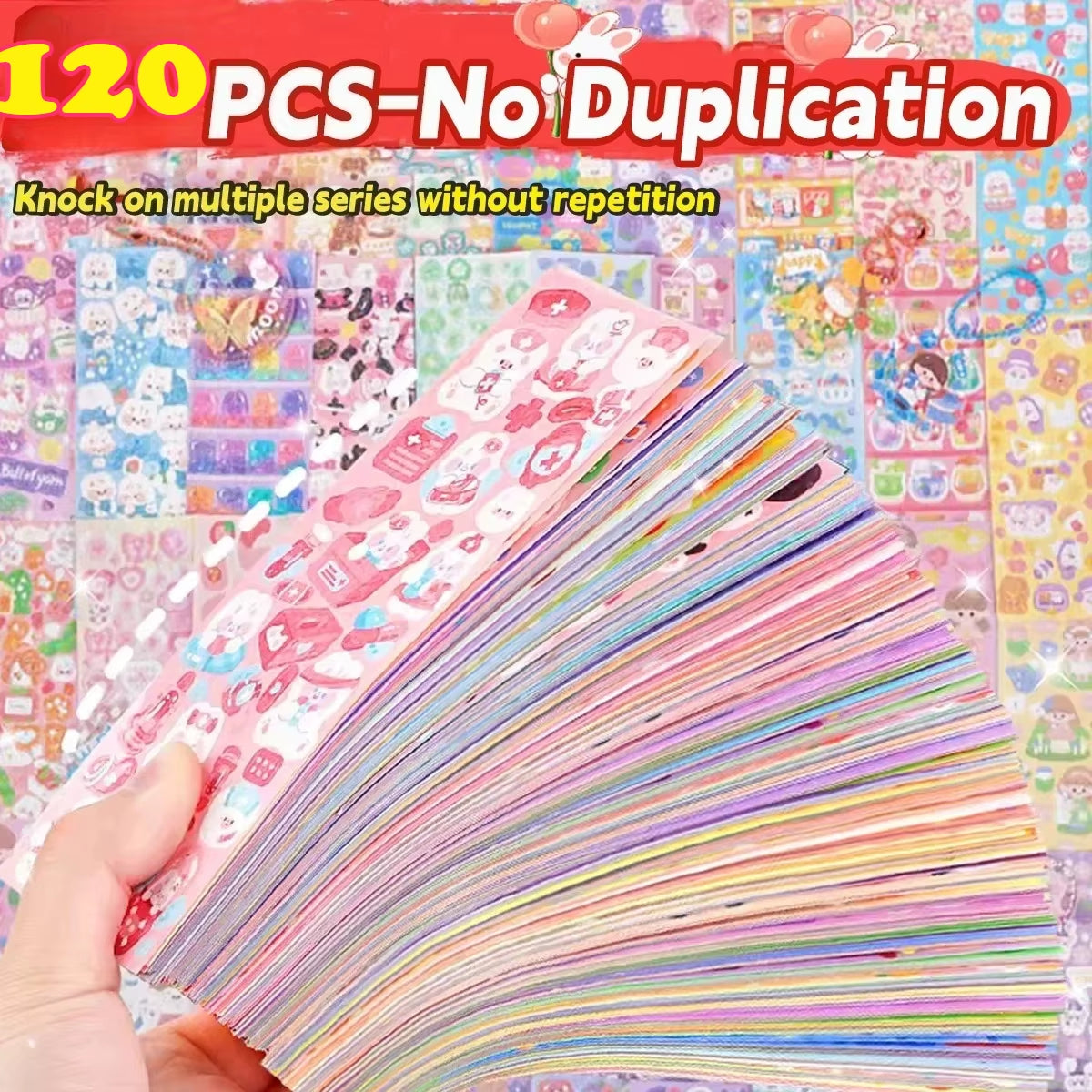 20-120 PCS Cute Stickers Kawaii Cartoon Laser Sticker DIY Decorative Stationery Supplies