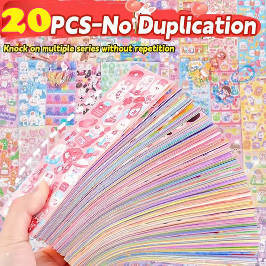 20-120 PCS Cute Stickers Kawaii Cartoon Laser Sticker DIY Decorative Stationery Supplies