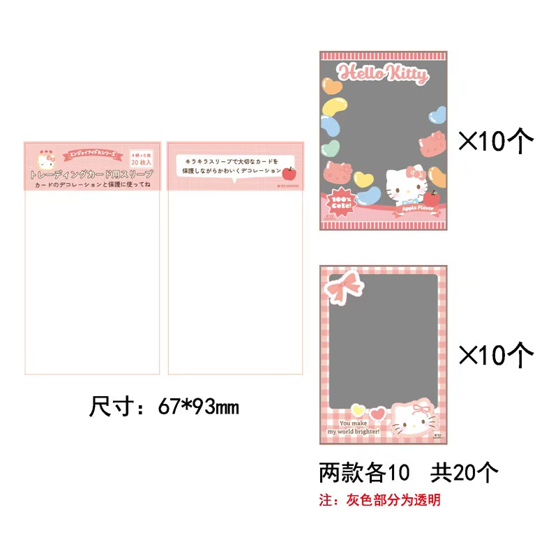 20Pcs/Lot Cute Japanese Cartoon Characters Kpop Photo Card Holder Idol Laser Photo Protective Display Sleeves Kawaii Stationery