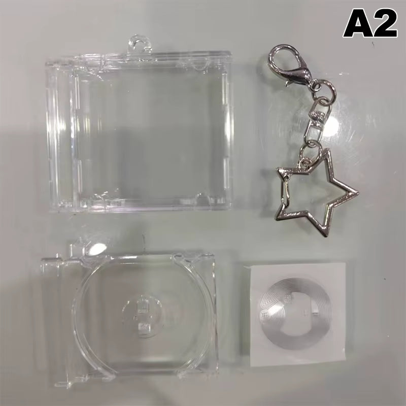 Mini Blank Album CD Case Keychain CD Player Keyring Peripheral Commemorative Album Key Holder for DIY Backpack Pendant
