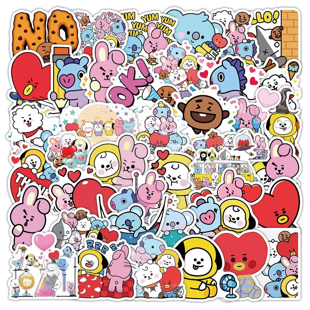50Pcs Cute Popular Men'S Combination Stickers Cartoon DIY Stickers Scrapbook Mobile Luggage Skateboarding Waterproof Stickers