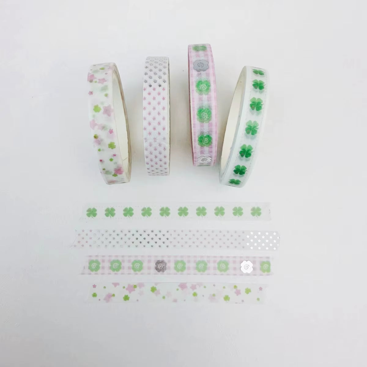Ultra Thin Washi Tape Silver Foil 4Mm Scrapbook Tape Washi Tape Stickers Border Stripes Basic Journal Decor