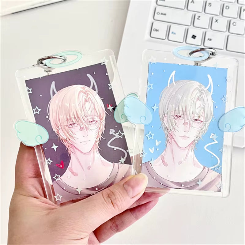 3 Inch Angel Wings Cute Card Holder K-POP Idol Album Postcard Collector Card Organizer Card Holder Photo Card Decoration Pendant