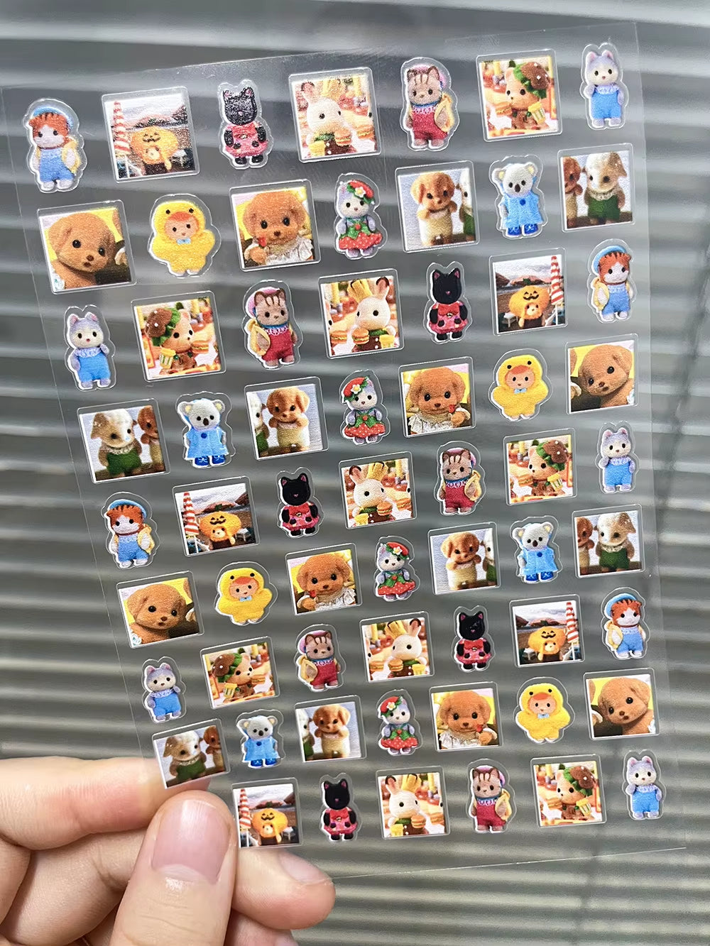 Kawaii Senbel Family Anime Nail Supplies Decals Transparent Waterproof Stationery Sticker Toys for Children Nail Deco Stickers