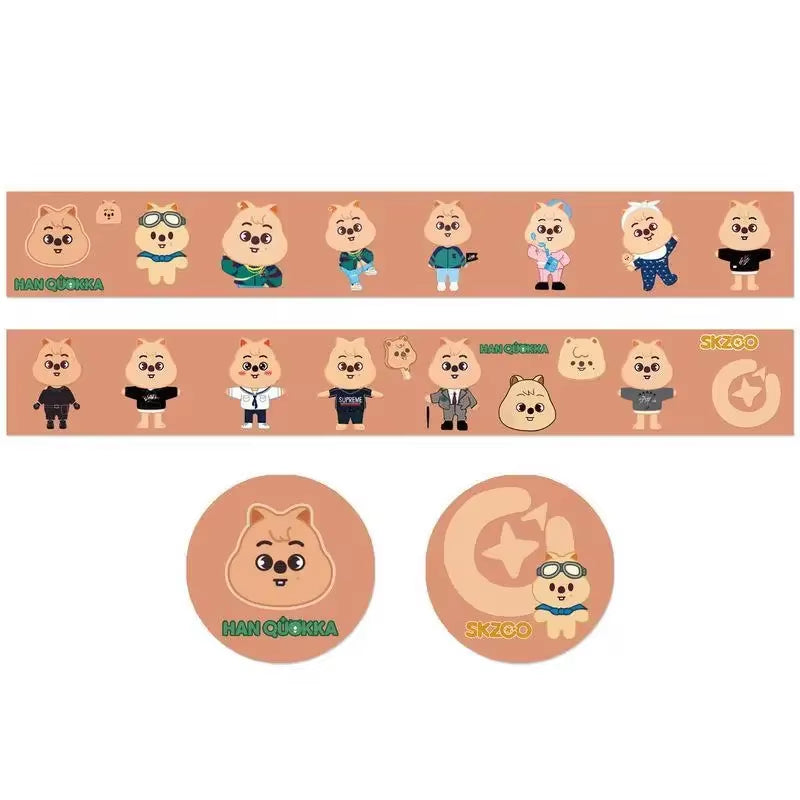 Cartoon Character and Cute Paper Tape Accounting Stickers Decoration Stickers