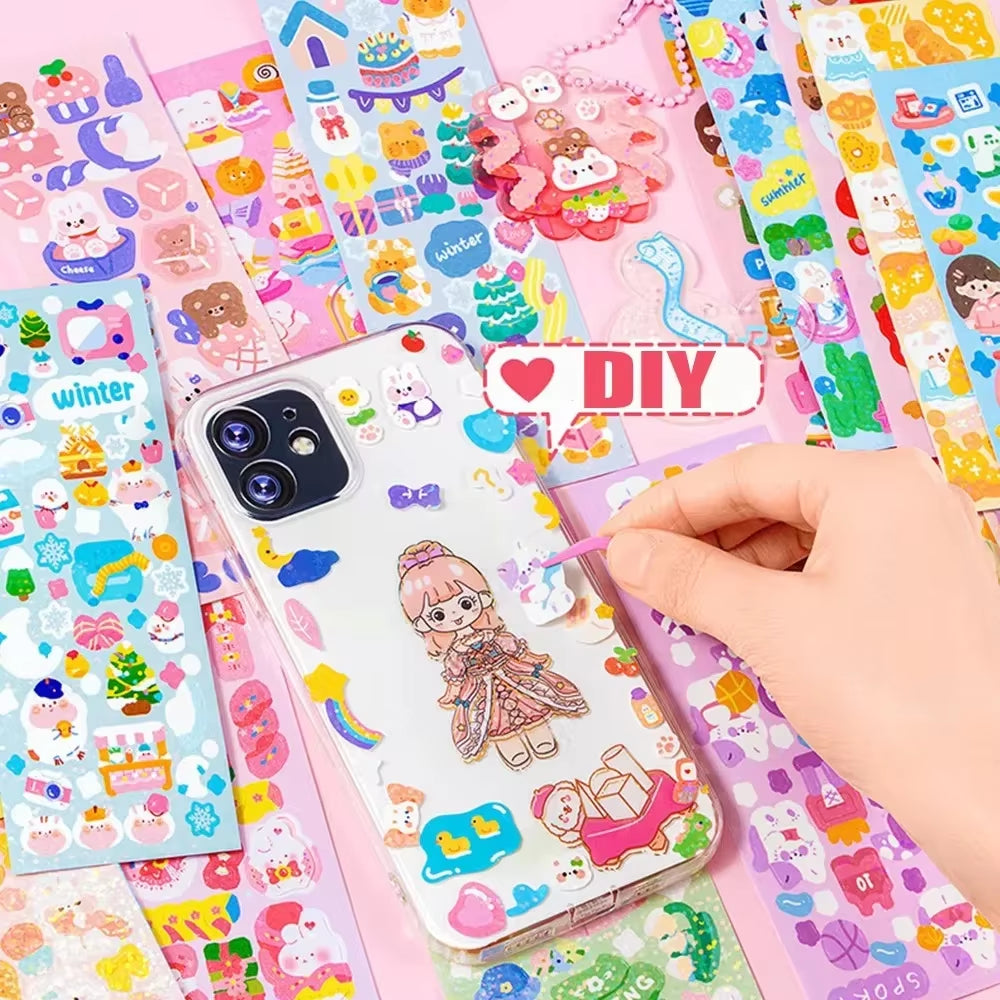 20-120 PCS Cute Stickers Kawaii Cartoon Laser Sticker DIY Decorative Stationery Supplies