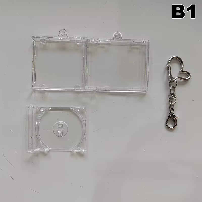 Mini Blank Album CD Case Keychain CD Player Keyring Peripheral Commemorative Album Key Holder for DIY Backpack Pendant