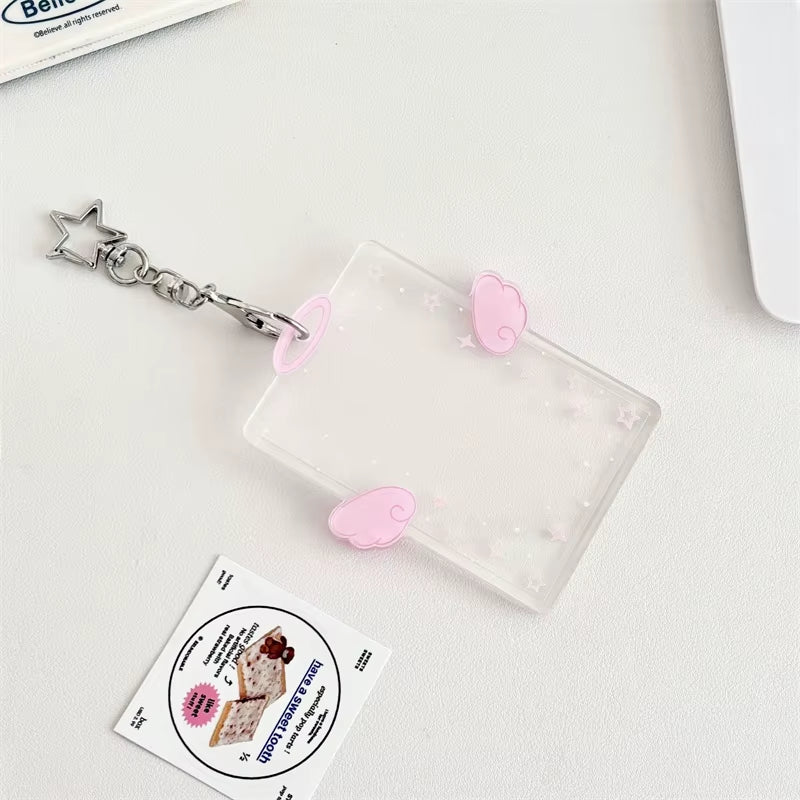 3 Inch Angel Wings Cute Card Holder K-POP Idol Album Postcard Collector Card Organizer Card Holder Photo Card Decoration Pendant