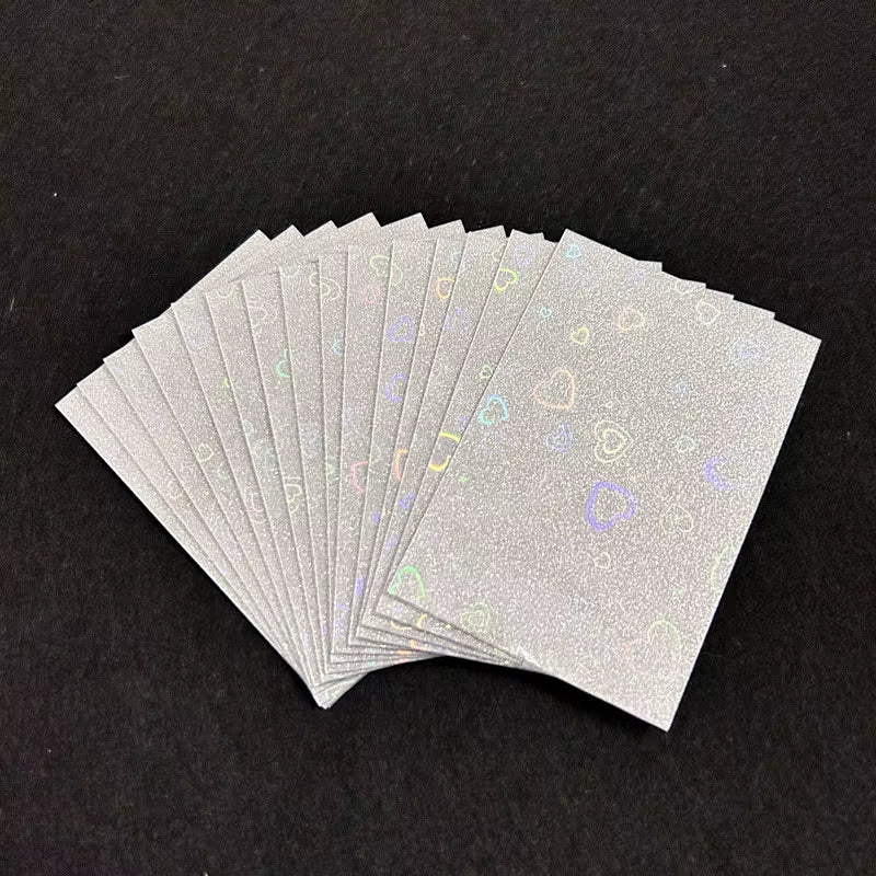 50Pcs Kpop Card Sleeves Card Holder 61*91Mm Heart Bling Photocard Holder Photo Card Films Cards Protector Photo Cards Protective