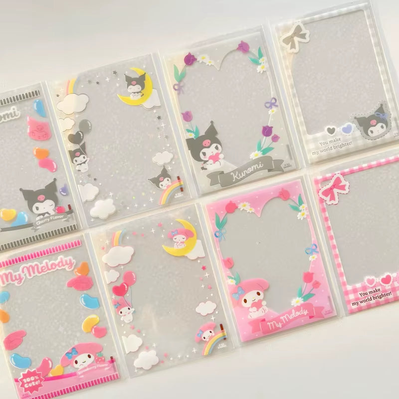 20Pcs/Lot Cute Japanese Cartoon Characters Kpop Photo Card Holder Idol Laser Photo Protective Display Sleeves Kawaii Stationery