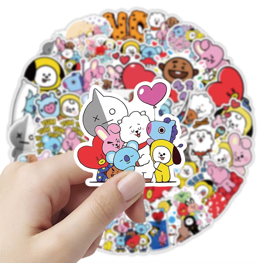 50Pcs Cute Popular Men'S Combination Stickers Cartoon DIY Stickers Scrapbook Mobile Luggage Skateboarding Waterproof Stickers