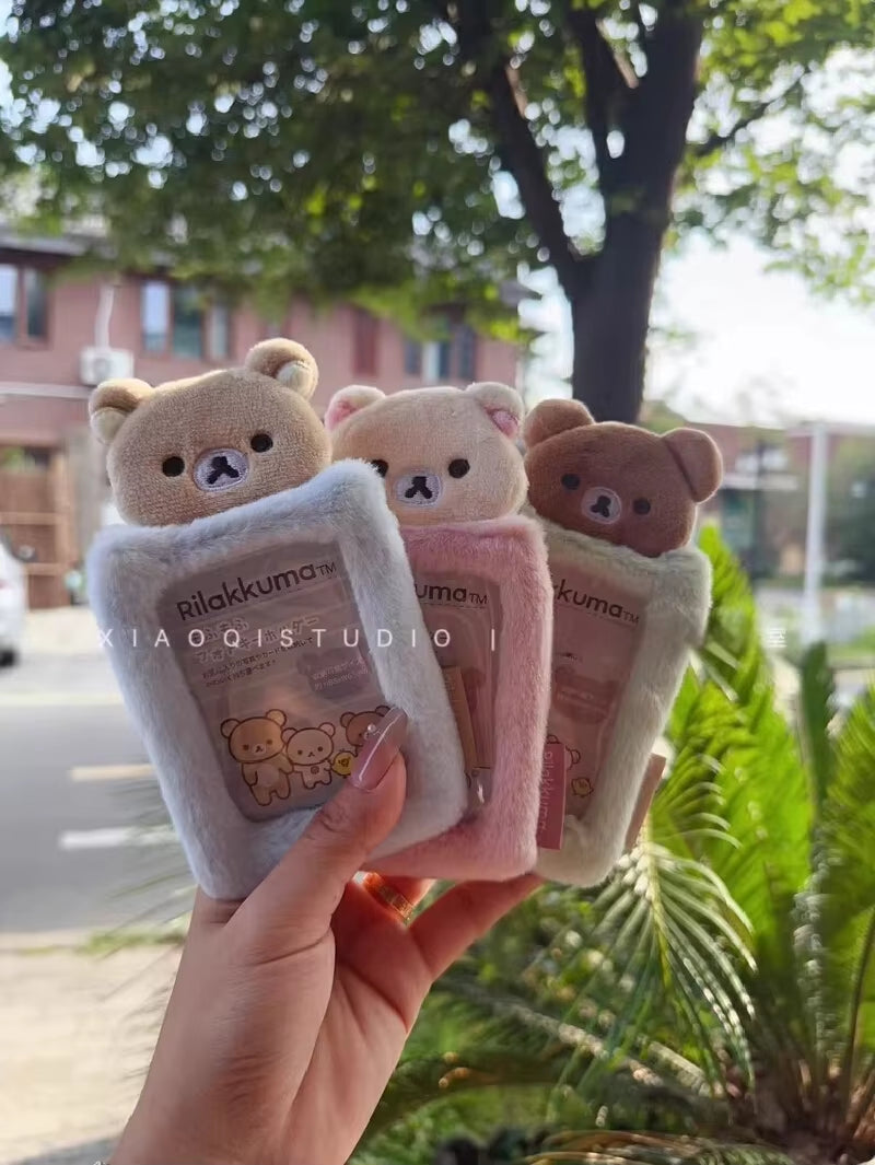 Rilakkuma Japanese Cute Cartoon Student Id Photo Rice Card Protective Cover High Beauty Cartoon Peripheral Card Set Gift