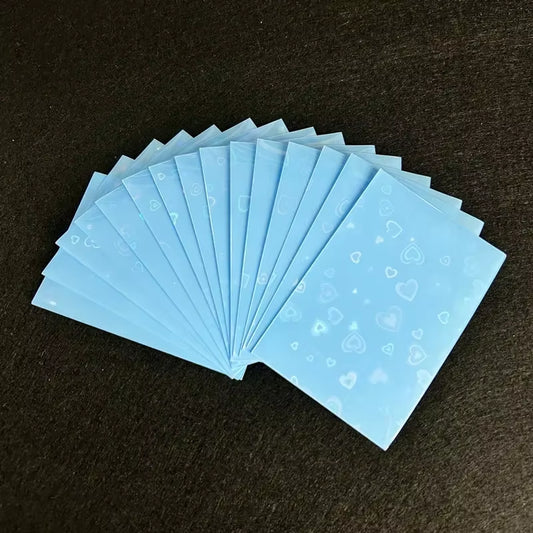 50Pcs Kpop Card Sleeves Card Holder 61*91Mm Heart Bling Photocard Holder Photo Card Films Cards Protector Photo Cards Protective