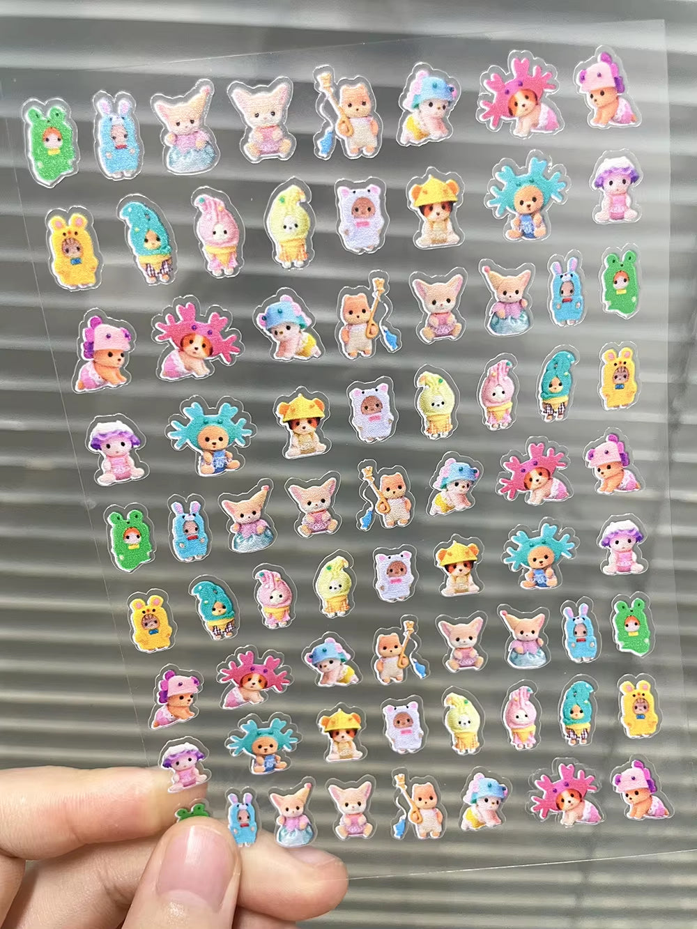 Kawaii Senbel Family Anime Nail Supplies Decals Transparent Waterproof Stationery Sticker Toys for Children Nail Deco Stickers