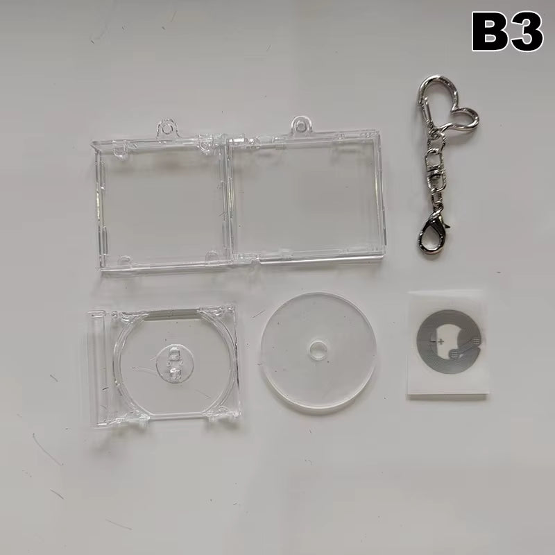 Mini Blank Album CD Case Keychain CD Player Keyring Peripheral Commemorative Album Key Holder for DIY Backpack Pendant