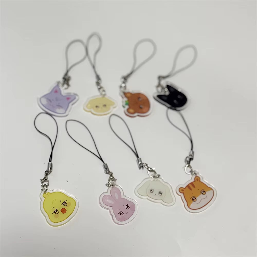 8PCS/SET KPOP ATEEZ Aniteez Inspired Pendant Phone Accessories Keychain/Keyring