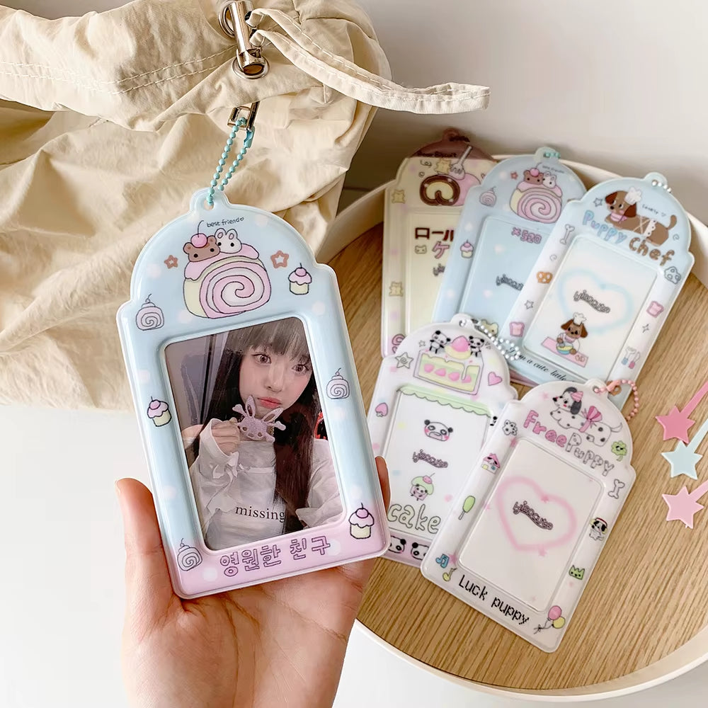 Ins Style Korea Kawaii Animal PVC Card Holders Perfect for Storing K-Pop Idol Photo Cards Display Cover 3Inch Photocard Case