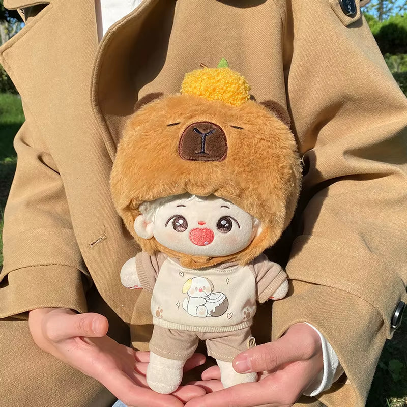 For 20Cm Cotton Idol Doll Hat Capybara/Pig/Frog/Duck Hat Cute Doll Accessories Foxes/Bee Headband Kids Girls Birthday Gifts