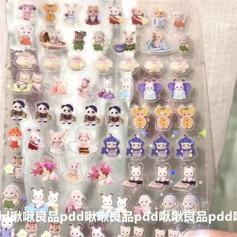 Easter Bunny Reindeer Panda Animal Stickers Gift Children'S DIY Toy Stickers Pack Waterproof