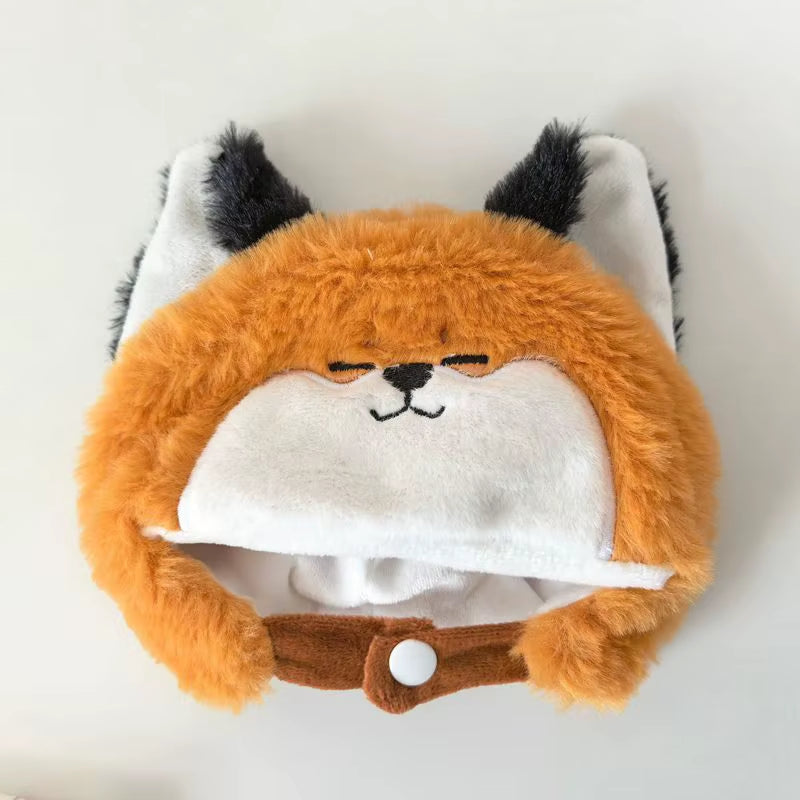 For 20Cm Cotton Idol Doll Hat Capybara/Pig/Frog/Duck Hat Cute Doll Accessories Foxes/Bee Headband Kids Girls Birthday Gifts