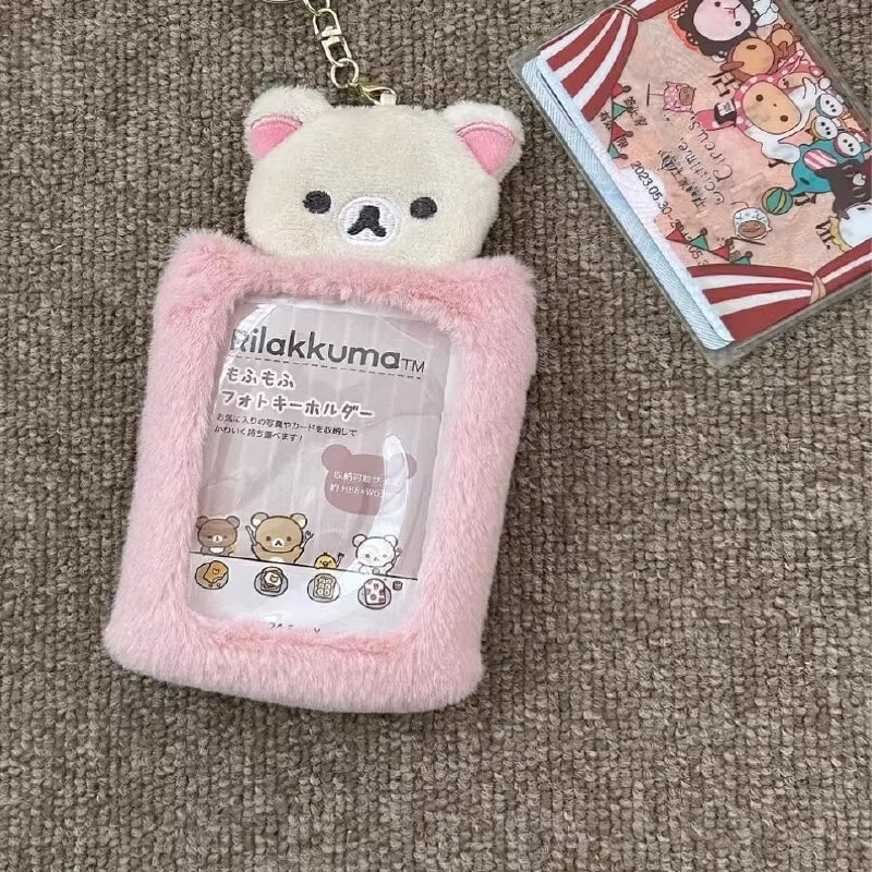 Rilakkuma Japanese Cute Cartoon Student Id Photo Rice Card Protective Cover High Beauty Cartoon Peripheral Card Set Gift