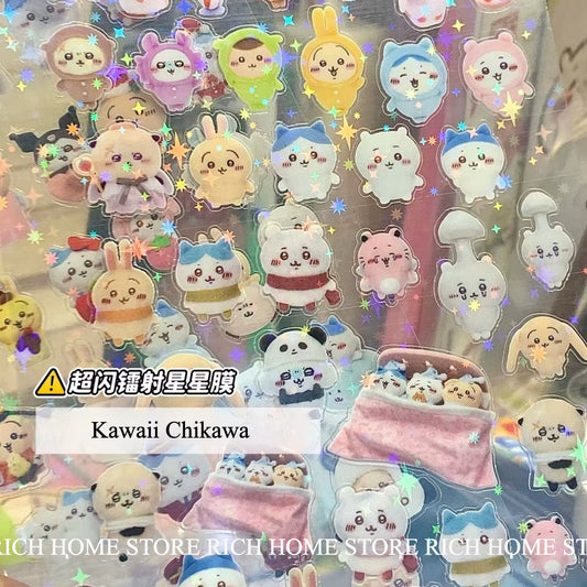 4 PCS Kawaii Mini Cartoon Waterproof Kawaii Stickers Pack Anime Accessories