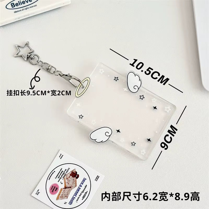 3 Inch Angel Wings Cute Card Holder K-POP Idol Album Postcard Collector Card Organizer Card Holder Photo Card Decoration Pendant