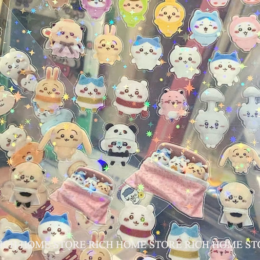 4 PCS Kawaii Mini Cartoon Waterproof Kawaii Stickers Pack Anime Accessories
