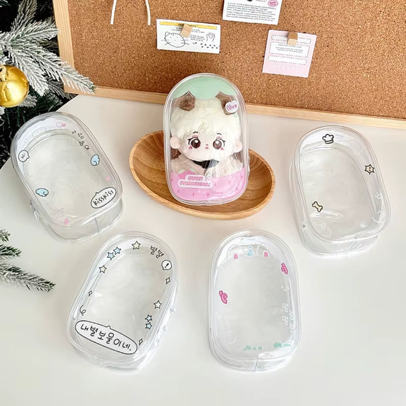 Small Doll Storage Bag Outdoor Doll Bag Waterproof Portable Carrying Case PVC Clear Doll Hanging Display Bag Dust Drying Bag