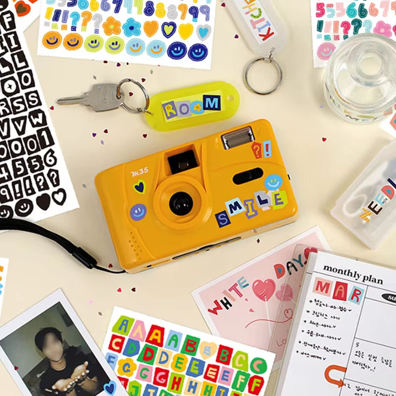 5/10Pcs Colorful Alphabet Number Sticker Waterproof DIY Hand Account Scrapbook Phone Decoration Letter Stickers