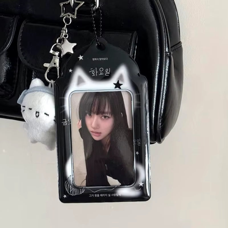 Cute Strawberry Card Holder 3 Inch Sweet Pink Kpop Photocard Holder Idol Photo Card Protective Sleeves Couple Photo Dispaly Case
