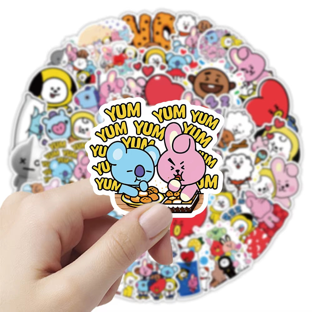 50Pcs Cute Popular Men'S Combination Stickers Cartoon DIY Stickers Scrapbook Mobile Luggage Skateboarding Waterproof Stickers