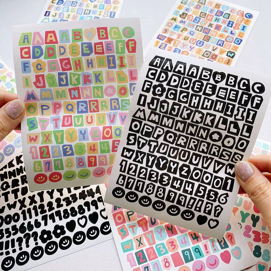5/10Pcs Colorful Alphabet Number Sticker Waterproof DIY Hand Account Scrapbook Phone Decoration Letter Stickers