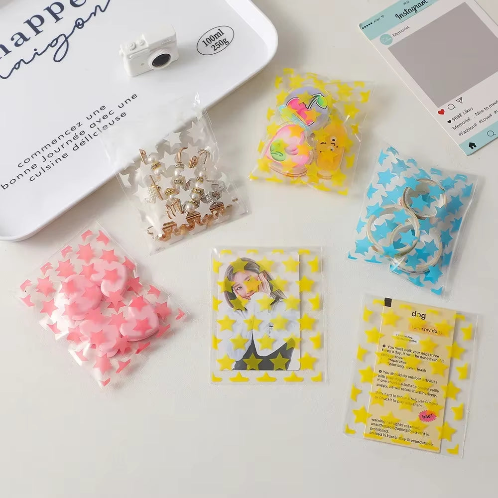 50Pcs Star Transparent Photocard Protect Cover Kpop Papeleria Small Thing Organzier Pouch Card Holders