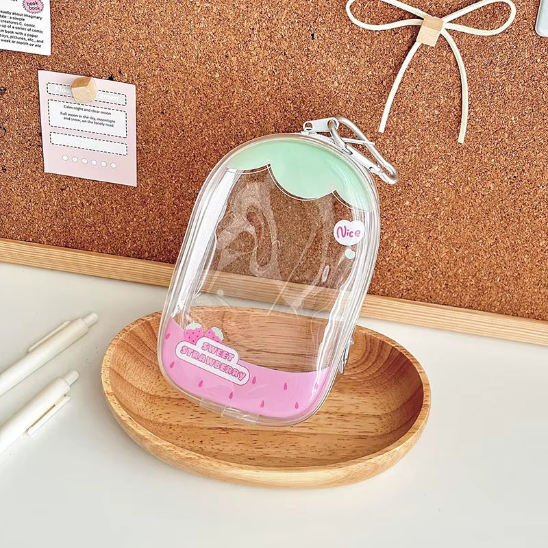 Small Doll Storage Bag Outdoor Doll Bag Waterproof Portable Carrying Case PVC Clear Doll Hanging Display Bag Dust Drying Bag