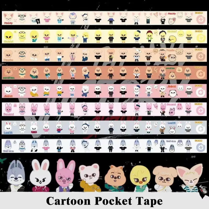 Cartoon Character and Cute Paper Tape Accounting Stickers Decoration Stickers