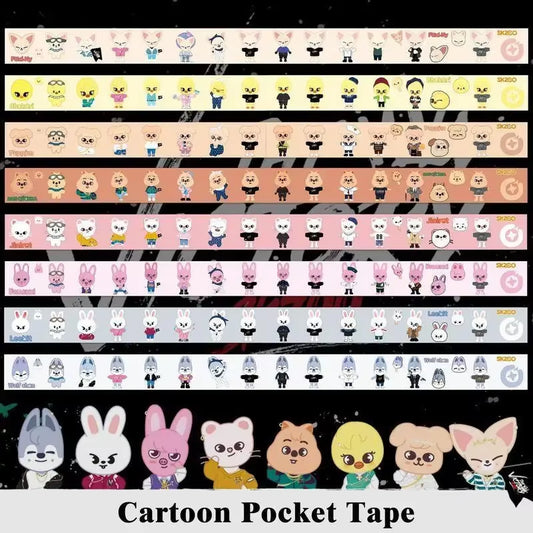 Cartoon Character and Cute Paper Tape Accounting Stickers Decoration Stickers