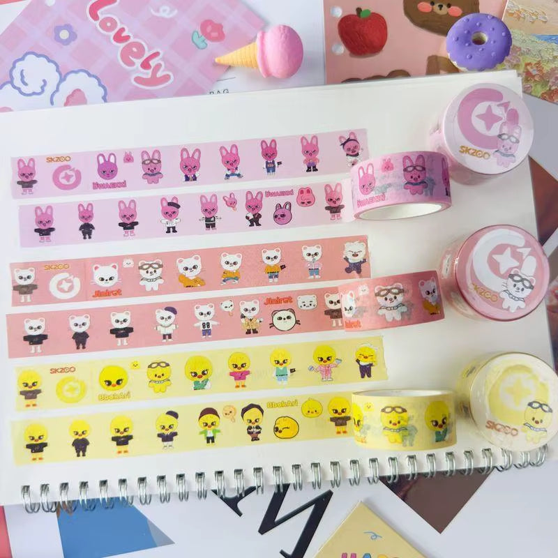 Cartoon Character and Cute Paper Tape Accounting Stickers Decoration Stickers