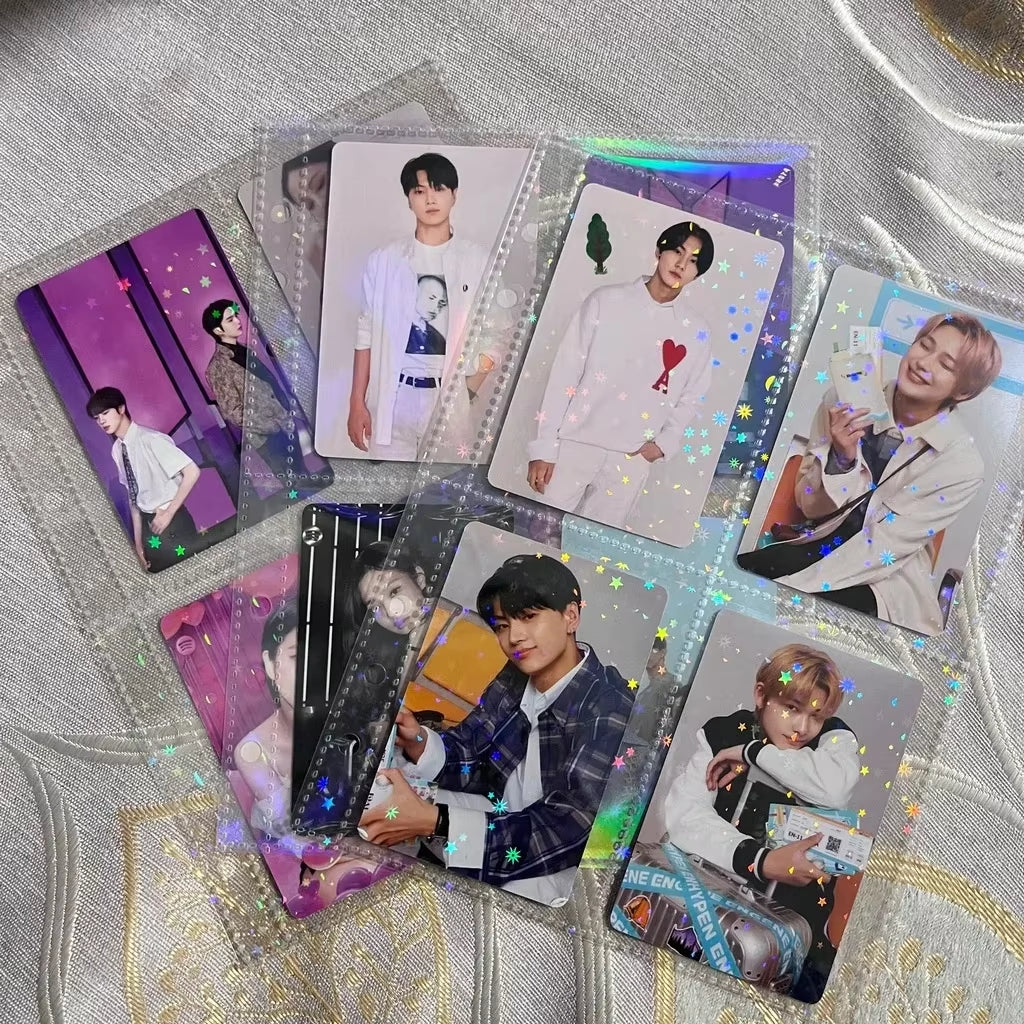 10Pcs Photocard Sleeves for 6 Ring A5 Binder, Ultra-Clear K-Pop Photocard Sleeves,Top Loading Photo Sheet Protector Collect Card