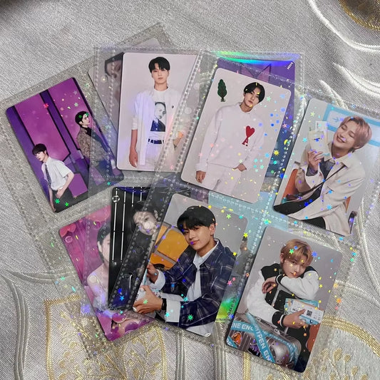 10Pcs Photocard Sleeves for 6 Ring A5 Binder, Ultra-Clear K-Pop Photocard Sleeves,Top Loading Photo Sheet Protector Collect Card