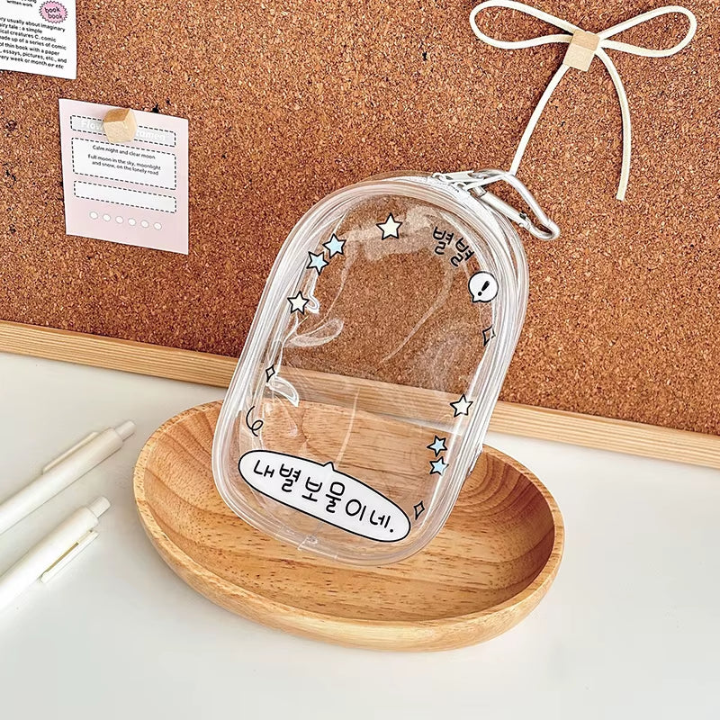 Small Doll Storage Bag Outdoor Doll Bag Waterproof Portable Carrying Case PVC Clear Doll Hanging Display Bag Dust Drying Bag