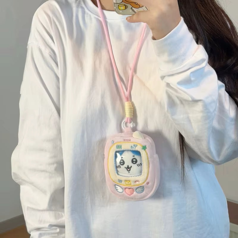 Cartoon Plush Doll Display Bag Dustproof Storage Bag for 10Cm Cotton Doll Phone Shape Halterneck Bag Doll Accessories
