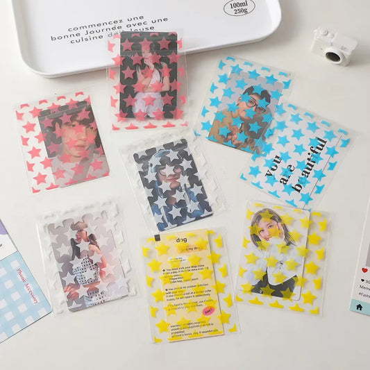 50Pcs Star Transparent Photocard Protect Cover Kpop Papeleria Small Thing Organzier Pouch Card Holders