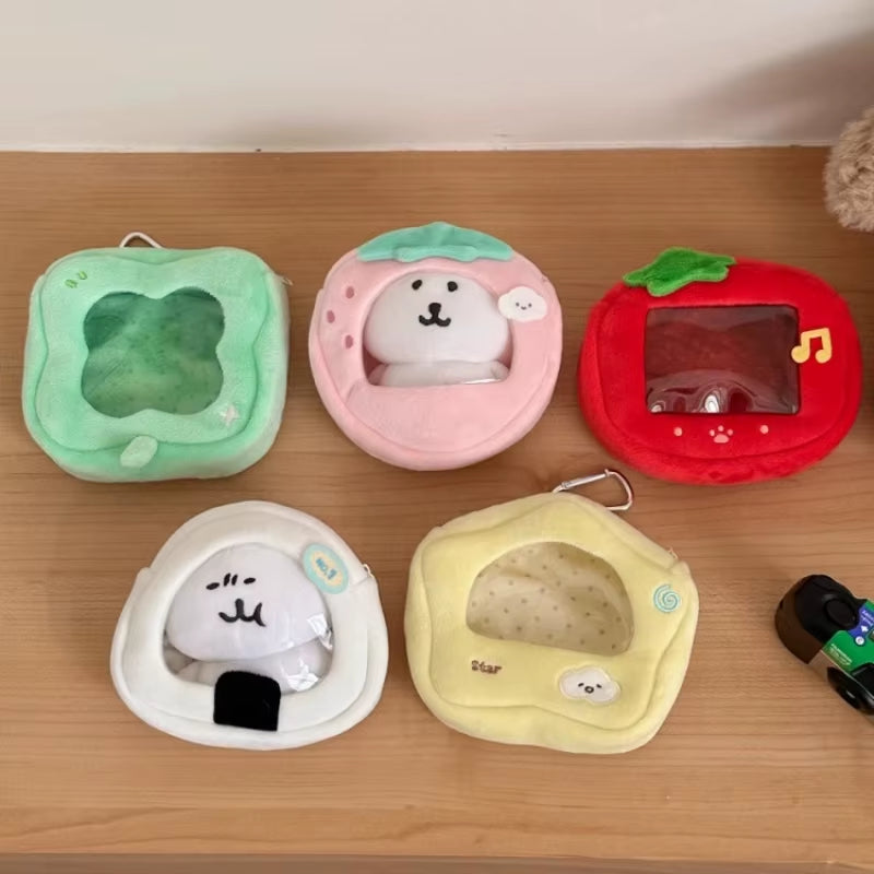 Kawaii 12Cm Plush Storage Bag Japan Style Cute Display Protective Case for Girls Creative Gift Cotton Doll Waterproof Bags 2025