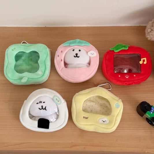 Kawaii 12Cm Plush Storage Bag Japan Style Cute Display Protective Case for Girls Creative Gift Cotton Doll Waterproof Bags 2025