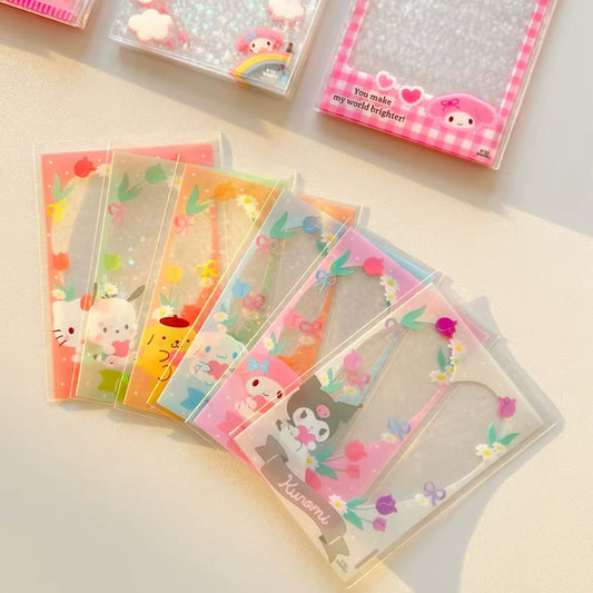 20Pcs/Lot Cute Japanese Cartoon Characters Kpop Photo Card Holder Idol Laser Photo Protective Display Sleeves Kawaii Stationery