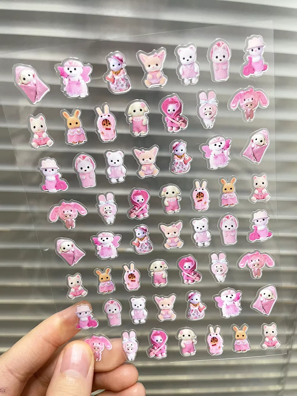 Kawaii Senbel Family Anime Nail Supplies Decals Transparent Waterproof Stationery Sticker Toys for Children Nail Deco Stickers